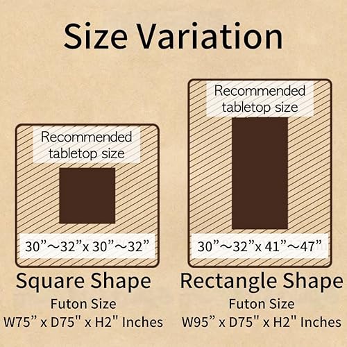 Miniatura 7 de BJDesign Futón Kotatsu lavable con diseño casual a cuadros, material de tela 100% poliéster, para el hogar y la vida, manta Kotatsu japonesa (gris,