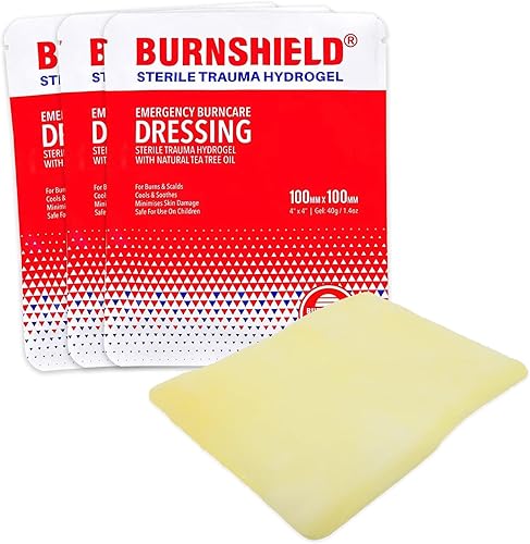 Burnshield Aderezo para quemaduras de 4 x 4 pulgadas, estéril, 3 unidades