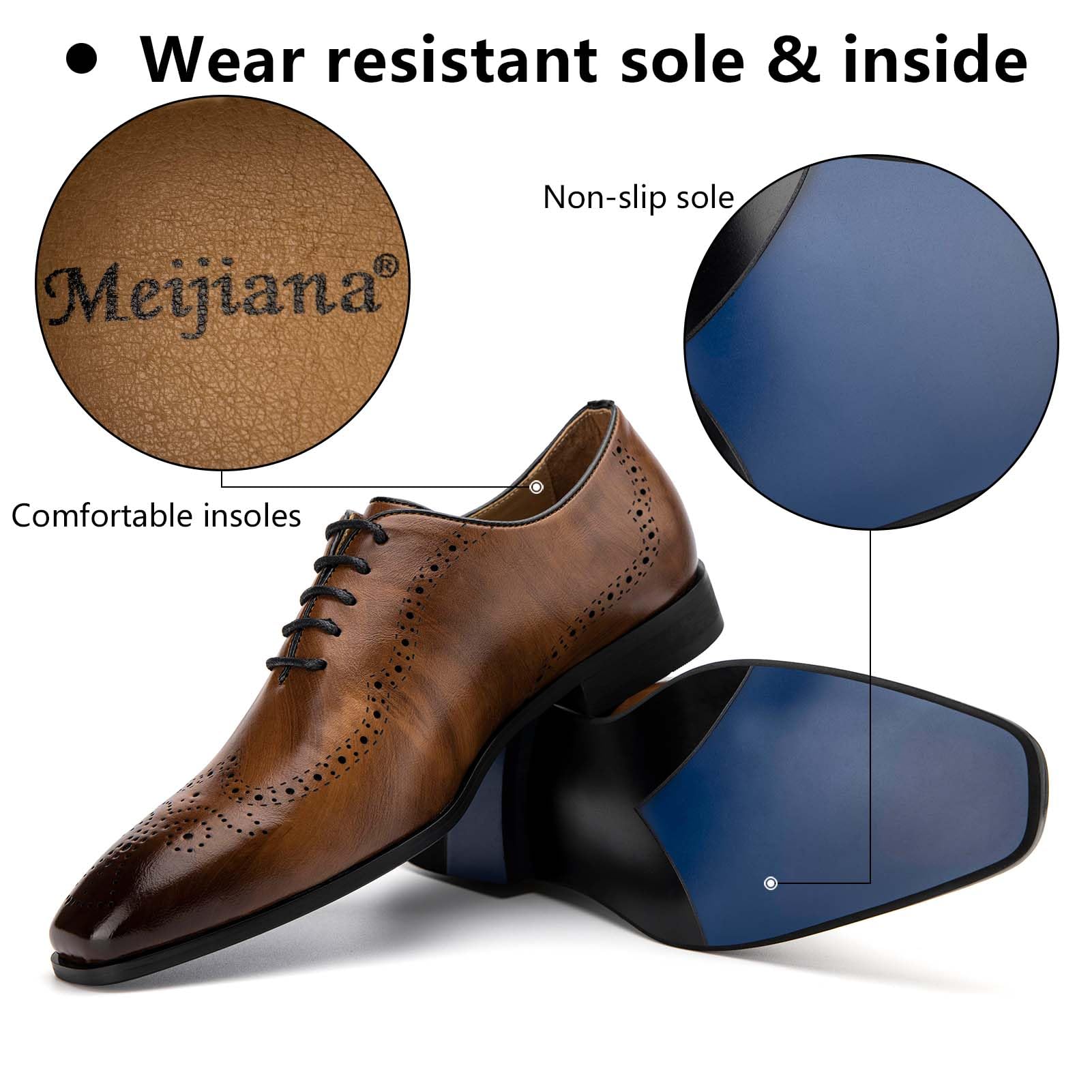 MEIJIANA Homme Oxfords Chaussure Homme Ville Cuir Business Chaussures à Lacets ete Chaussure Homme Mariage