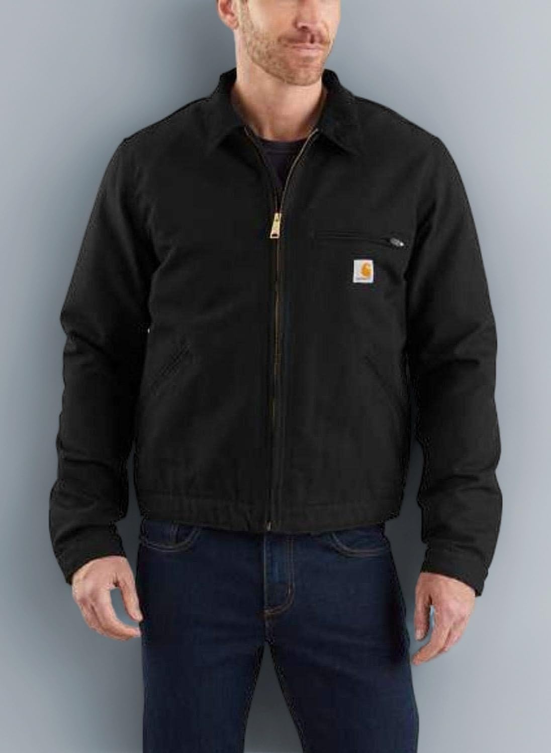 Men's Relaxed Fit Duck Blanket Lined Detroit Jacket, Black, L