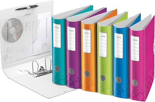 Miniatura 34 de LEITZ 11060036 – Archivo de palanca Polyfoam 180º Curvo con Cierre de Goma Active Wow DIN A4 2.953 in Azul Metálico