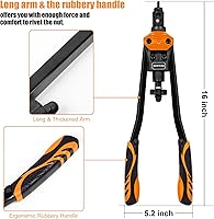 Vista 2 de BEETRO Herramienta profesional de tuerca remachadora de 16 pulgadas, kit de pistola de tuerca de remache manual, remachadora con 11 mandriles