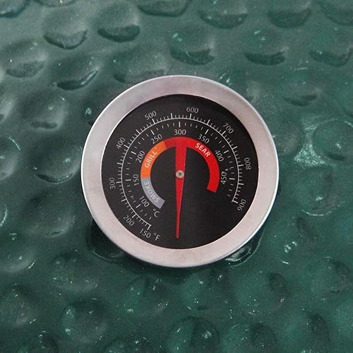 Miniatura 7 de KAMaster Medidor de temperatura de parrilla de barbacoa de 2 pulgadas para huevos verdes grandes, cuerpo impermeable de acero inoxidable, indicador