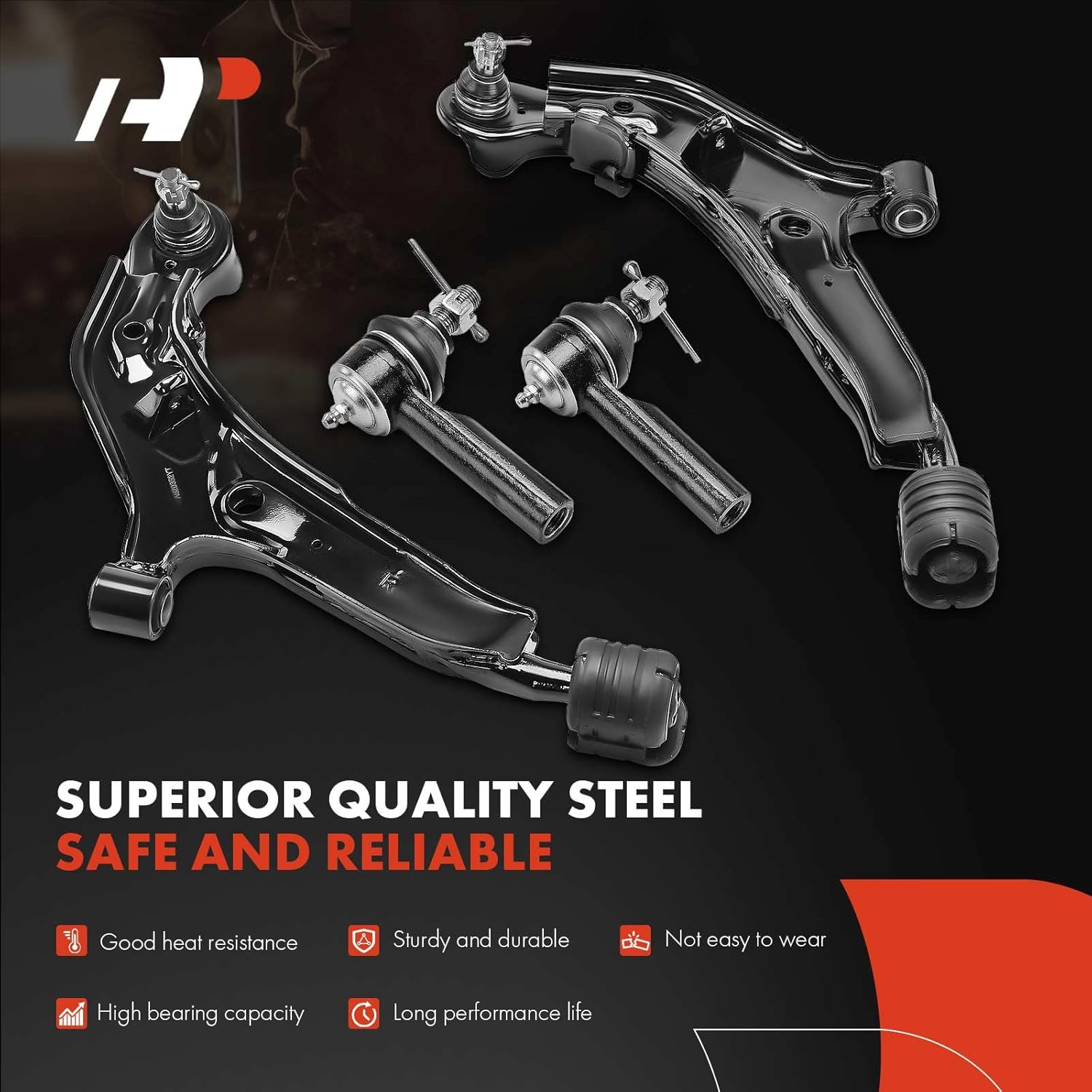 A-Premium Set of 6, Front Lower Control Arm, Inner Outer Tie Rod End, Compatible with Nissan Maxima 1995-1999, Infiniti I30 1996-1999