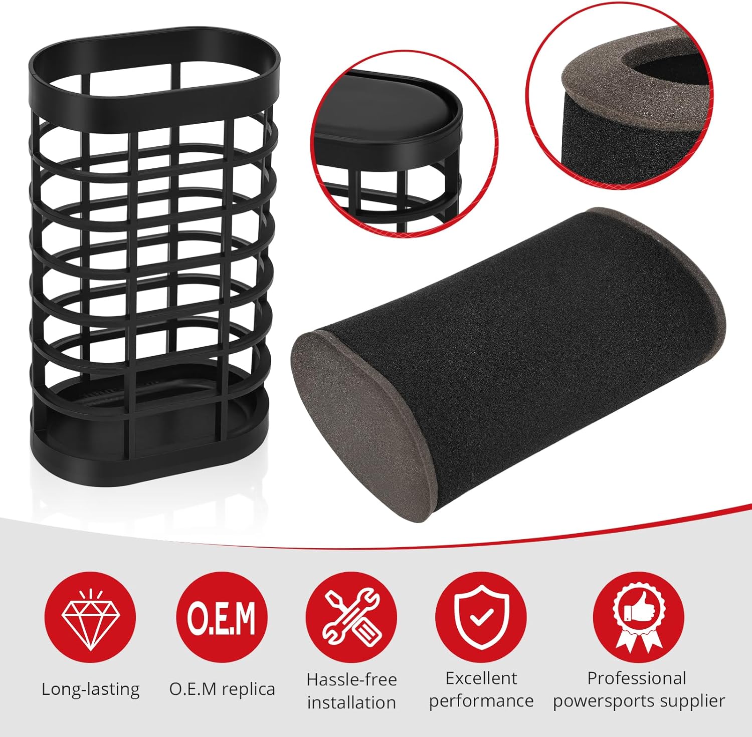 JAVIK Air Filter & Cage Guide Holder For Yamaha Rhino 700 FI YXR700FI 2008-2013 O.E.M# 5B4-E4451-00-00 5B4-E4472-00-00