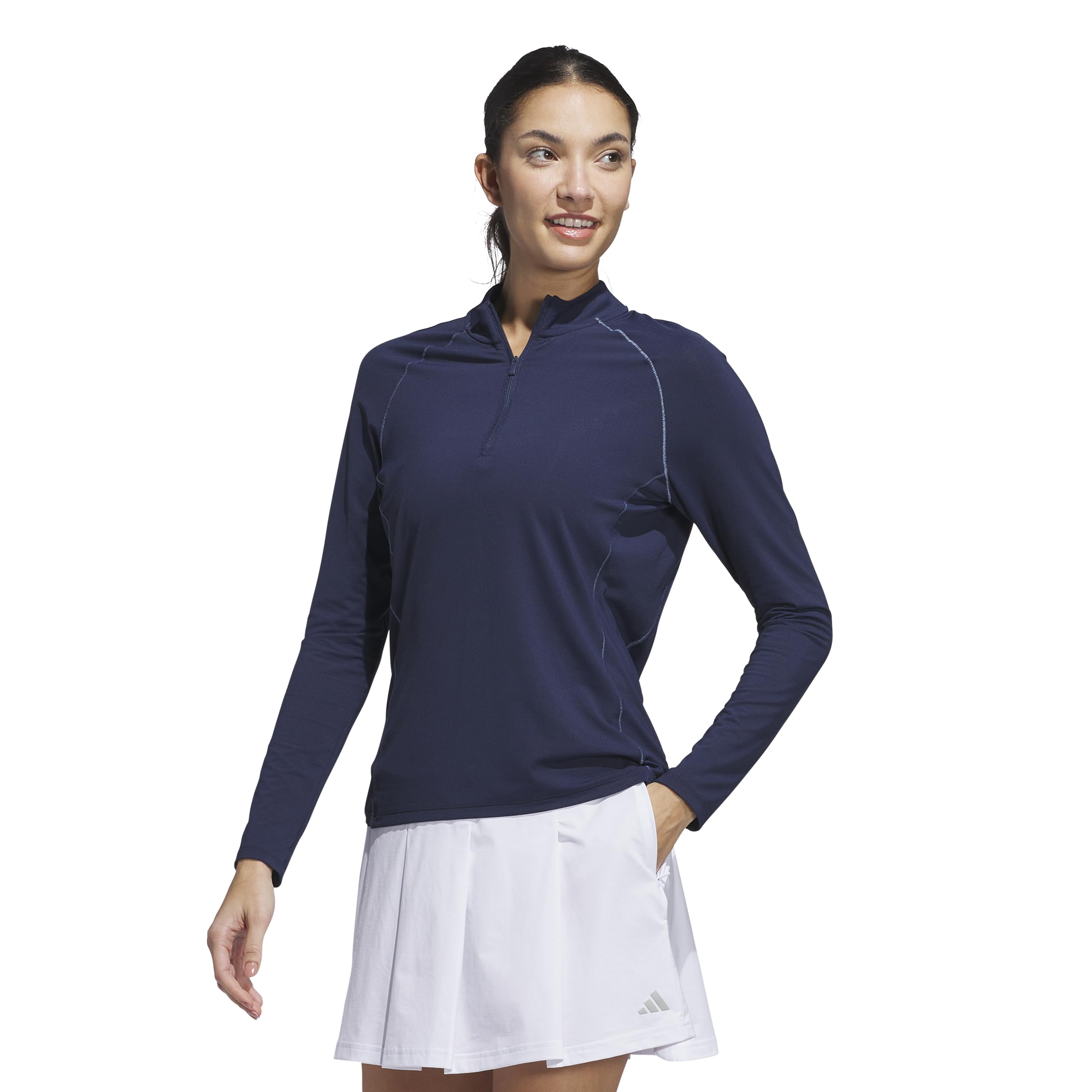 adidas Women's Ultimate365 Solid Quarter-zip Mock Long Sleeve Top