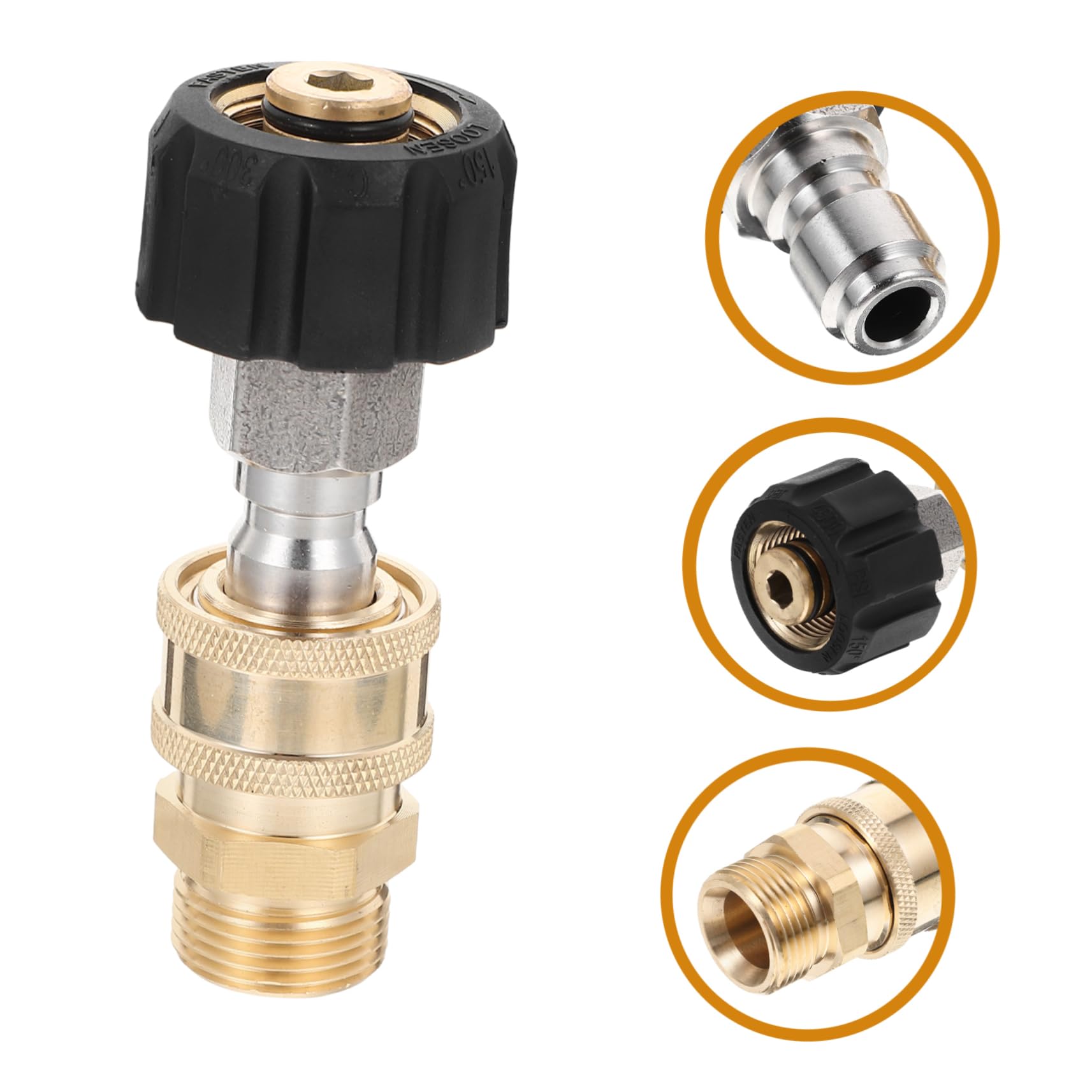 HEMOTON 4 Juegos De Adaptadores con Función Y Puntas De Conexión Adaptador Rápido De Conector De Alimentación Arandela Accesorios Macho para Jardín Latón Dorado