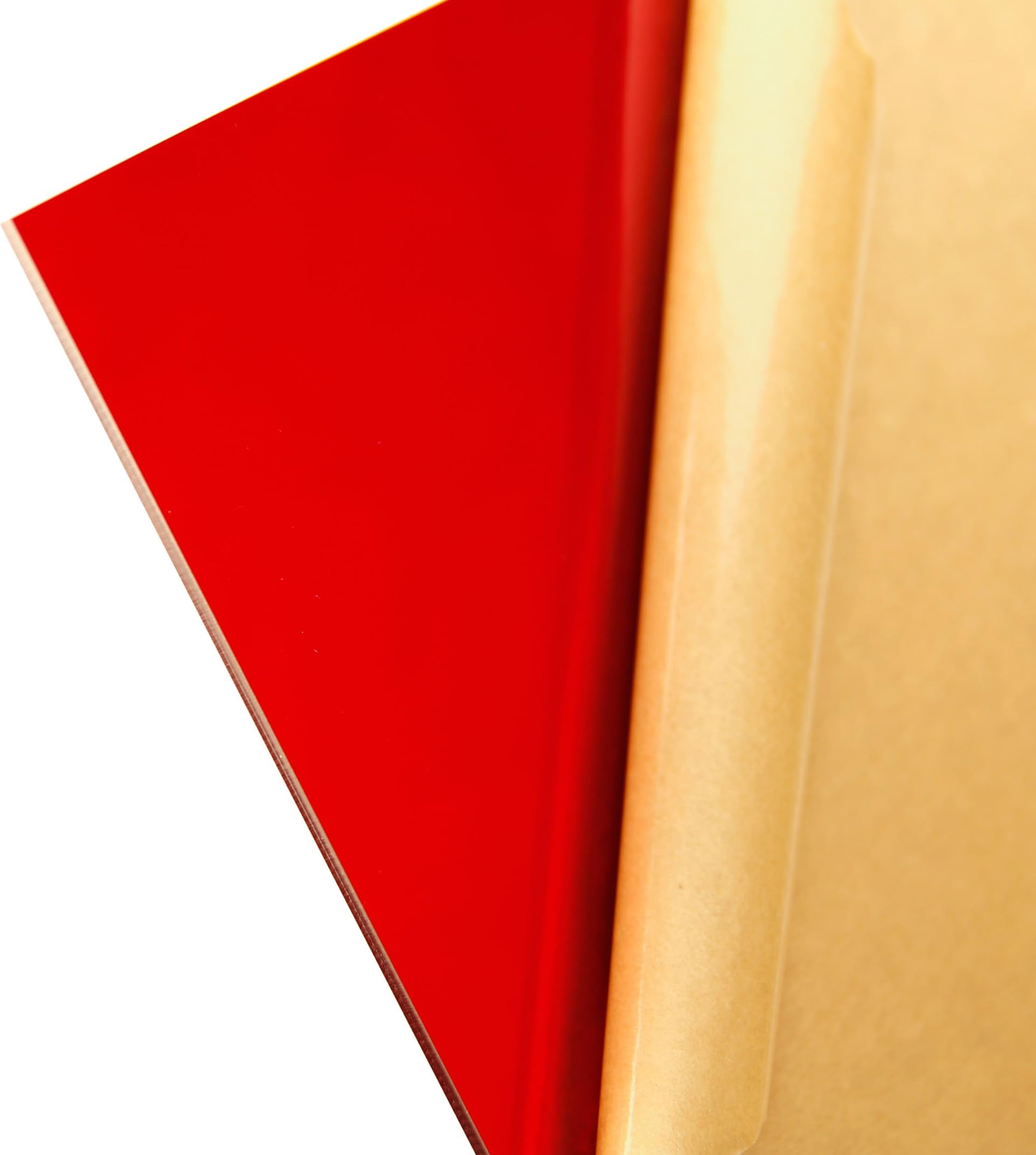 Cast Acrylic Sheet - .118" Thick, TP Red, 12" x 12" Nominal