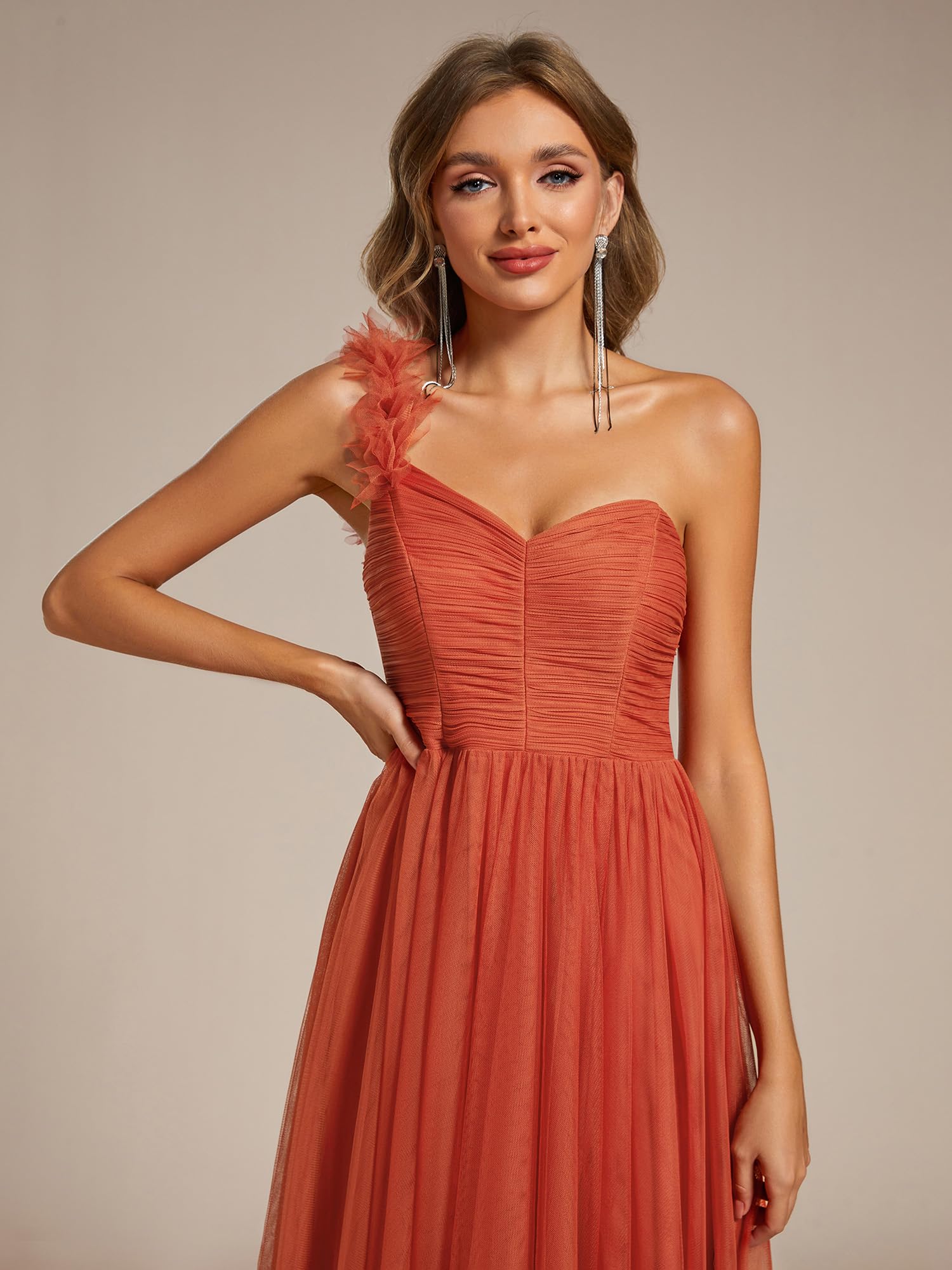 Ever-Pretty Vestido Dama de Honor para Mujer Hombro Cintura Alta Sin Mangas Fiesta Maxi Vestido ES01911-P