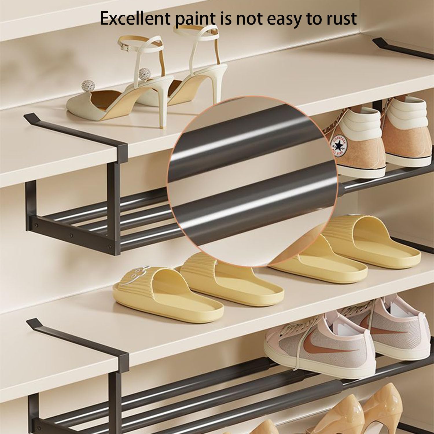 Slimdescent - Zapatero extensible ajustable para zapatos, ropa y ac retráctil para cabi y armarios
