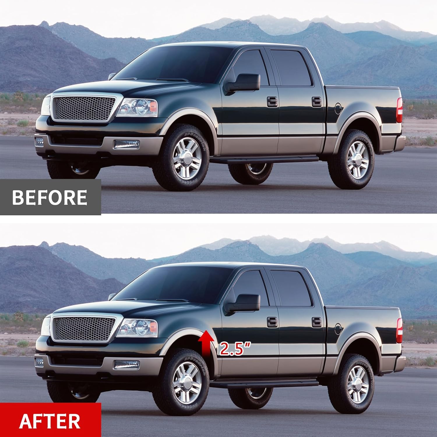 Front Leveling Lift Kit Compatible With Ford F-150 2.5 Inch Suspension Strut Spacer Spacers 2WD/4WD 2004-2023