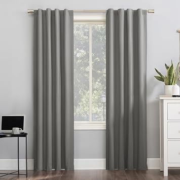 Sun Zero Cyrus 2-Pack Thermal Total Blackout Back Tab Curtain Panel Pair