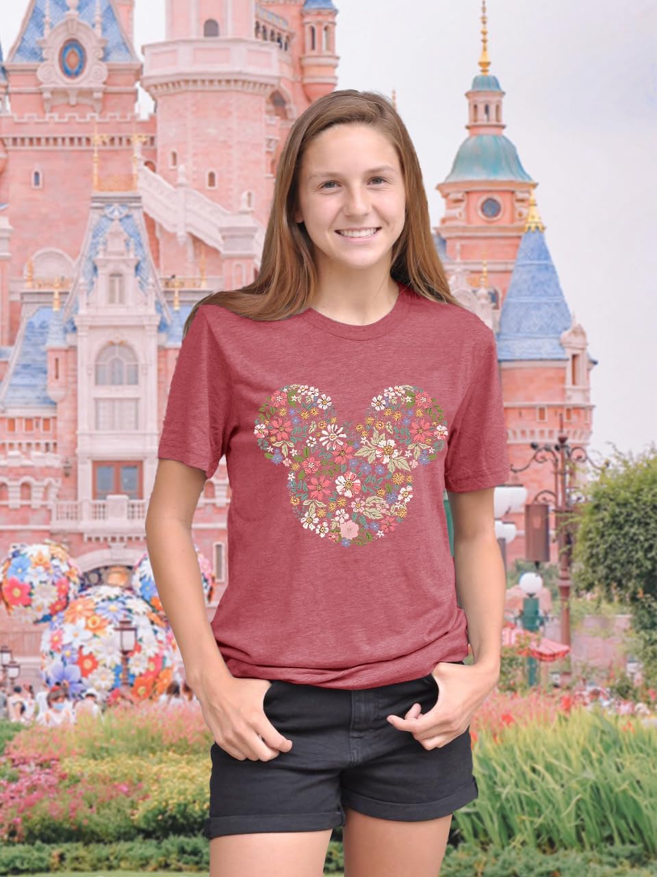 Magic Kingdom Castle Shirt Women Casual Vacation Holiday Short Sleeve Boho Clothes for Women Summer Fairy Cute Tops - Image 3