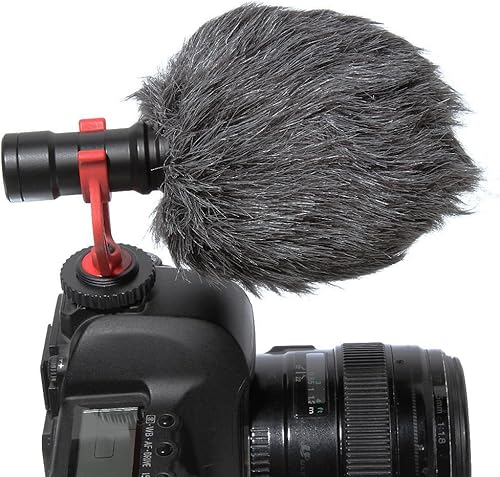 Miniatura 4 de FocusFoto Soporte de montaje para cámara de video para teléfono inteligente, mango estabilizador con micrófono BOYA by-MM1 con micrófono de escopeta