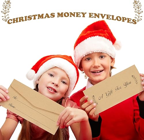 Miniatura 6 de 200 sobres de papel kraft para efectivo de 2.9 x 6.5 pulgadas, sobres de dinero pequeños para regalos en efectivo, sobres de dinero para tarjetas de