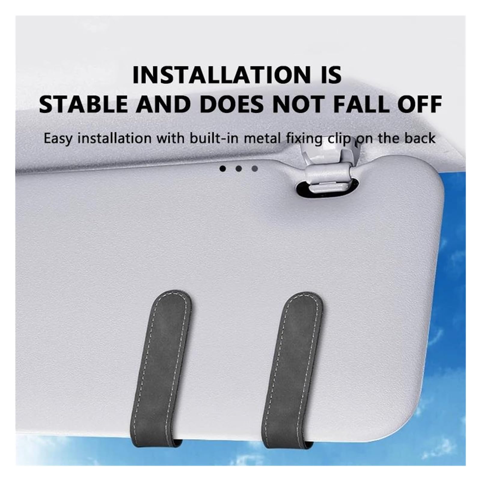 Auto Sonnenbrillenhalter Magnetisch Leder Auto-Sonnenblendenplatte Brillenetui Auto-Sonnenschutzklemme Sonnenbrillen-Organizer-Halter Wildleder-Auto-Brillen-Aufbewahrungstasche(Black)