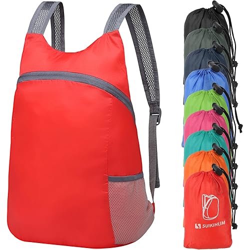 20L Ultra Hiking-Daypack Lightweight Foldable Travel Packable Backpack for Camping Cycling Outdoor,red