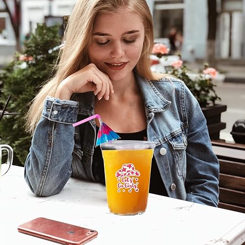 Miniatura 3 de Paquete de 150 vasos desechables de color rosa vaquera de 12 onzas para beber occidental, a granel para vaquera, despedida de soltera, última fiesta