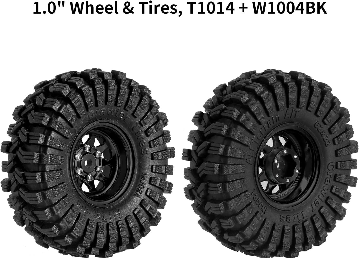 Buy INJORA 1.0 Beadlock Wheel Tires Set 3.78mm Offset Wheel Rims for 1