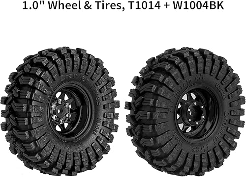 Vista 15 de INJORA 1.0 Beadlock - Juego de neumáticos de rueda de desplazamiento de 0.149 in para 1/18 1/24 RC Crawler Car Axial AX24 SCX24 FMS FCX24 TRX4M, gris