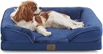 Bedfolks Orthopedic Dog Bed, Waterproof Dog Sofa Bed for Medium Dogs, Egg Foam Pet Couch Bed with Removable Washable Cover and Nonslip Bottom, Brown
