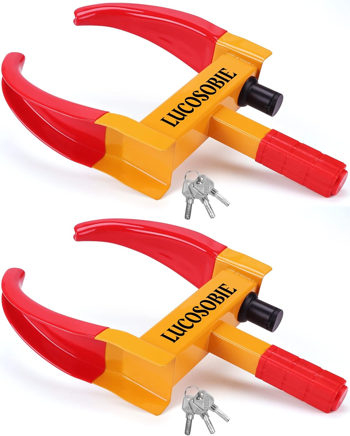 Wheel Lock 2 Packs 6 Alike Keys,Trailer Wheel Lock Universal Car Anti Theft Device Fit for Most Vehicles SUV ATV's Motorcycles Trailer Security with Great Deterrent