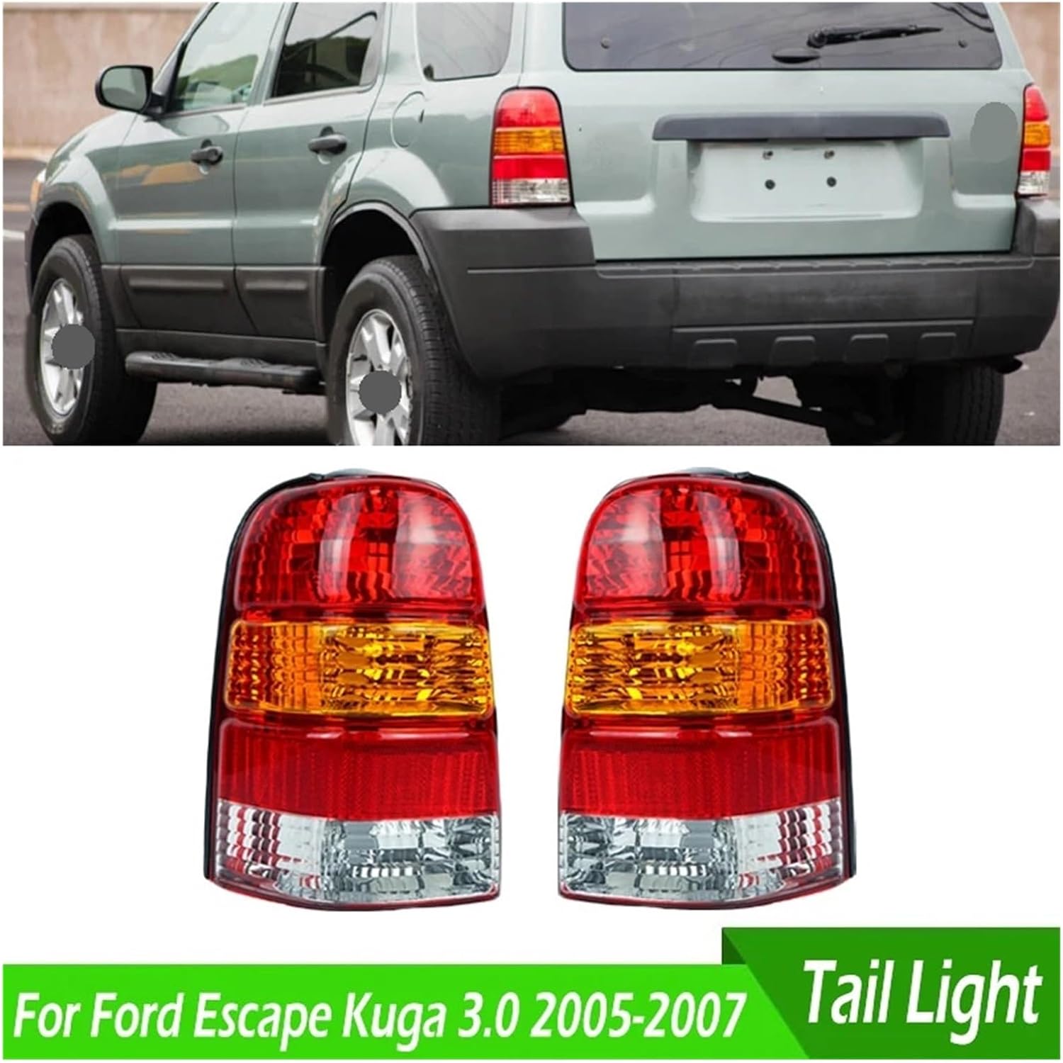 Compatible With Ford Escape Kuga 3.0 2005 2006 2007 Car Rear Bumper Tail Light Taillights Shell Cover Brake Light Tail Lamp With No Bulbs(Left Side)
