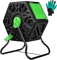 VIVOSUN 18.5 Gallon Tumbling Composter Bin - Heavy-Duty Rotating Tumbler with Sliding Door, Lockable Brake for Fast Outdoor Soil Creation