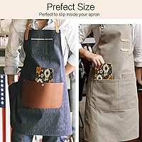 Vista 12 de Libros de Servidor de Varios Tipos de Hongos para Bartender Camarera - Libro de Camarero de Cuero PU Floral Tropical con Bolsillo con Cremallera