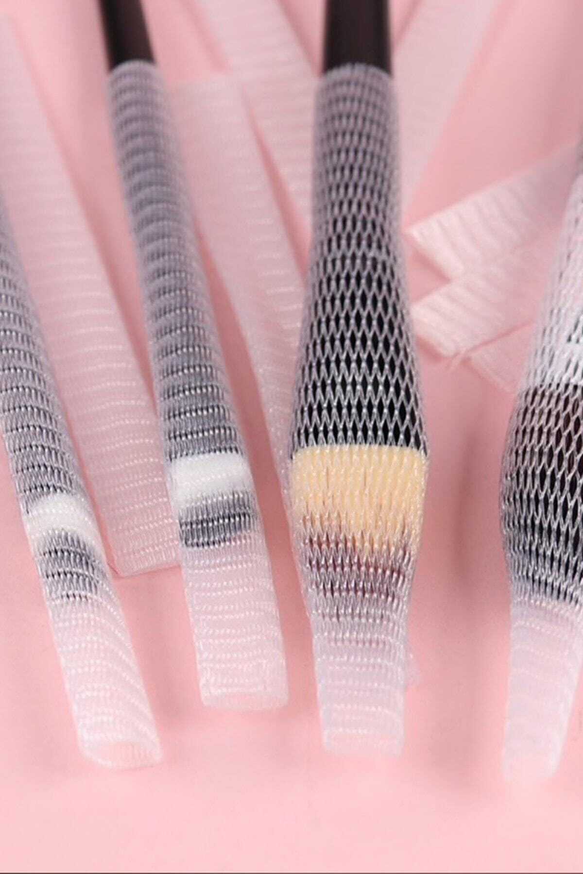 Mucit Home Makyaj Fırçası Koruyucu Far Allık Kontür Eyeliner Fırça Malzemeleri Ürünleri Koruyucu File Kapak Örgü Kılıf Set 20li