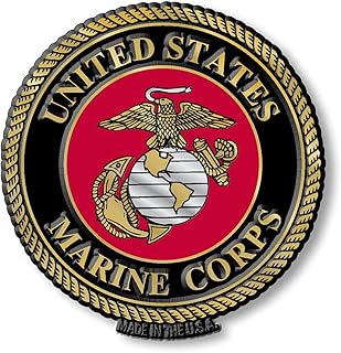U.S. Marine Corps Seal Magnet by Classic Magnets, 3D Rubber Vintage-Style Collectible Patriotic Military Souvenirs and Gifts Made in The USA