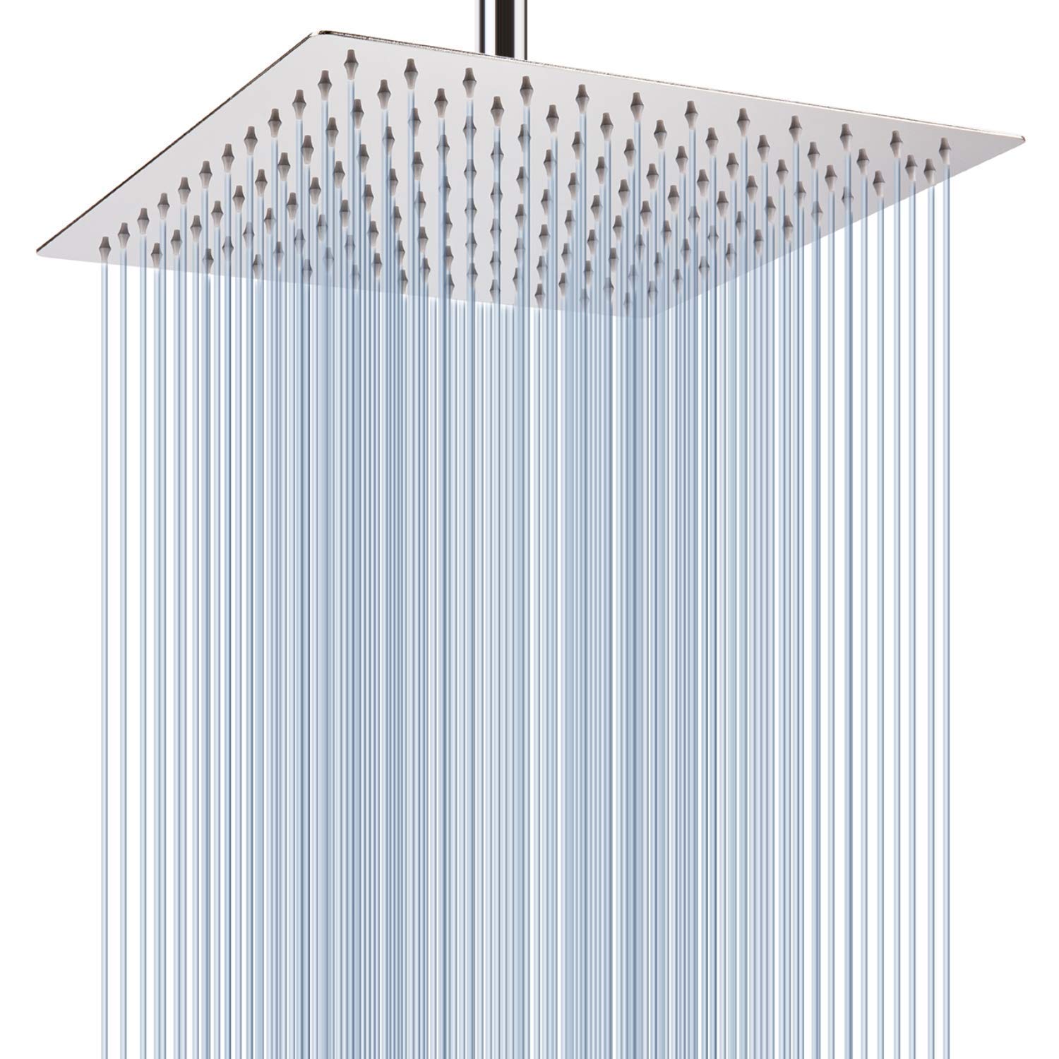 Voolan Rain Shower Head - California Compliant 1.8 GPM - 12 Inches Large Rainfall Shower Head Made of 304 Stainless Steel - Perfect Replacement For Your Bathroom Shower Heads