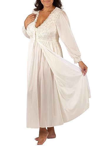 Shadowline Women's Nightgown Robe Peignoir Set Silhouette Nylon Sleepwear