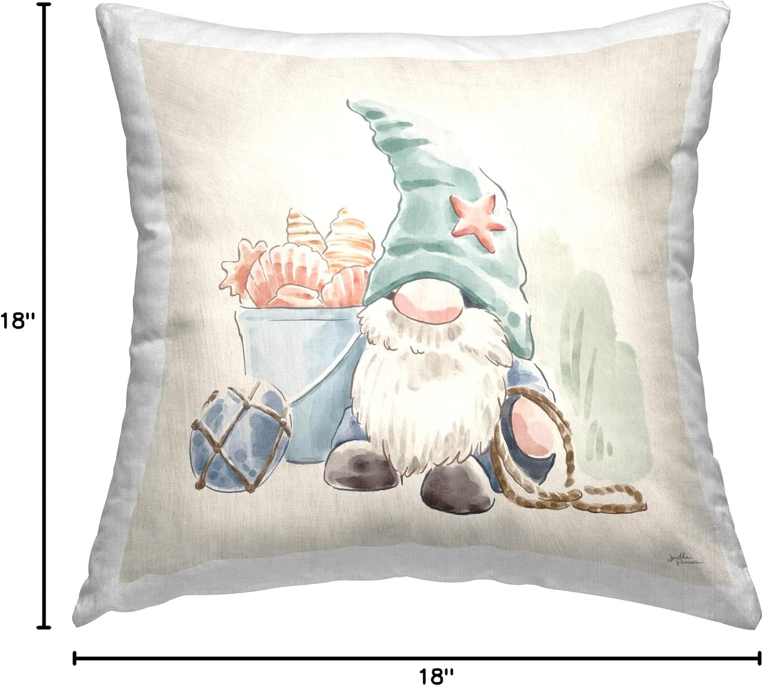 Stupell Industries Summertime Gnome Nautical Beach Shells Design by Janelle Penner