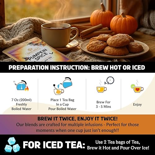 Vista 282 de BREWIX Bolsas de té de albahaca sagrada (15 bolsas de té piramidales) Camiseta con hojas de tulsi y manzanilla Sin cafeína, té de hierbas