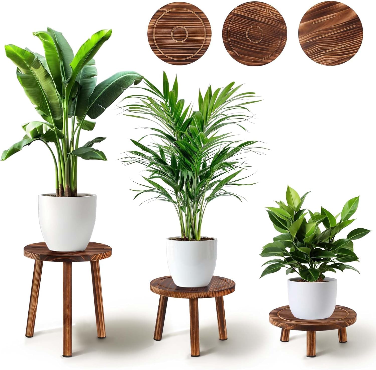 Plant Stand Indoor,3 Pcs Corner Plant Stand,Plant Shelf,Potting Bench,Suitable for Indoor and Outdoor Scenarios Such as Balcony,Living Room,Office,Small Corner Space and Courtyard.