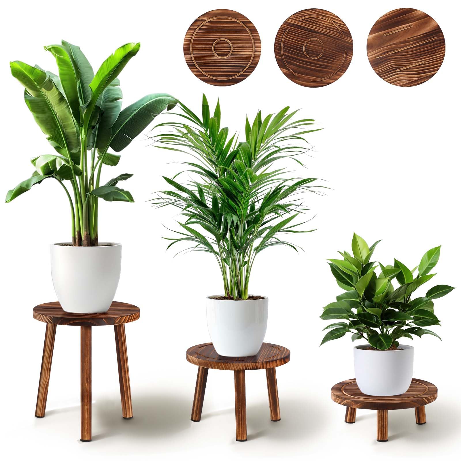 Yedcxup Plant Stand Indoor,3 Pcs Corner Plant Stand,Plant Shelf,Potting Bench,Suitable for Indoor and Outdoor Scenarios Such as Balcony,Living Room,Office,Small Corner Space and Courtyard.