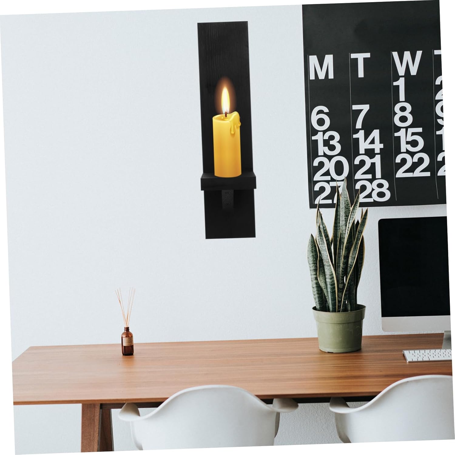 STOBAZA 2pcs Boho Wooden Wall Sconces Wall Decor Dorm Decor Candle Sconces for Bedroom