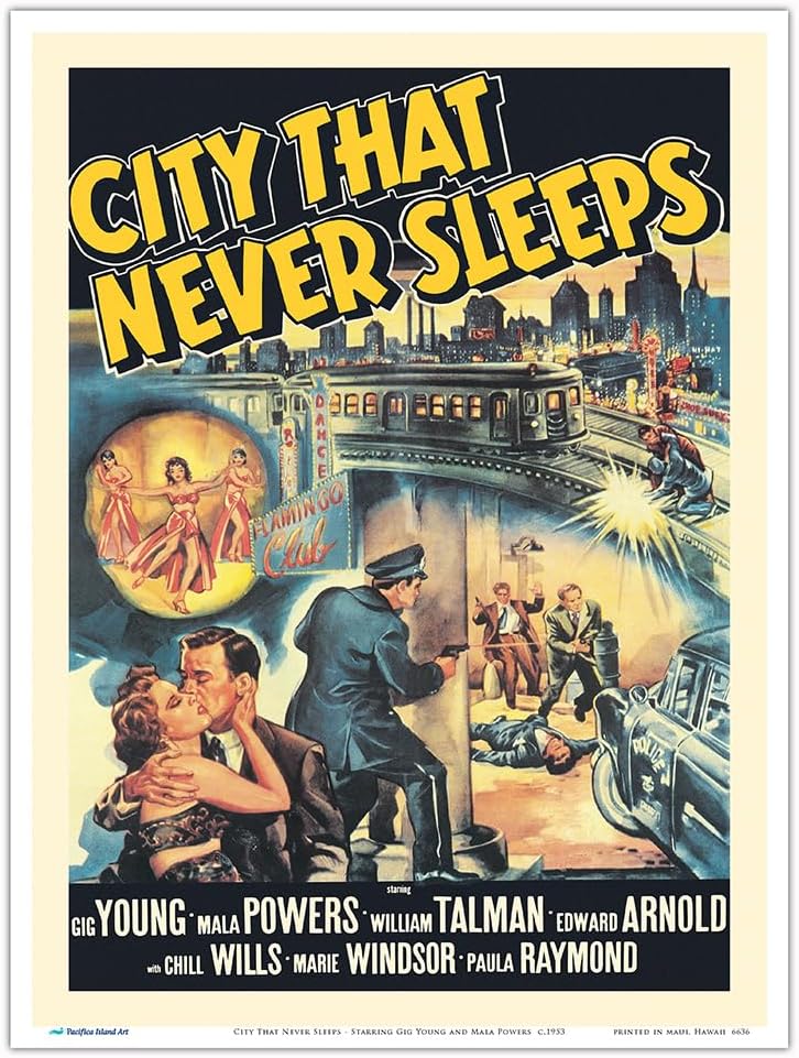 City That Never Sleeps - Starring Gig Young and Mala Powers Poster Print