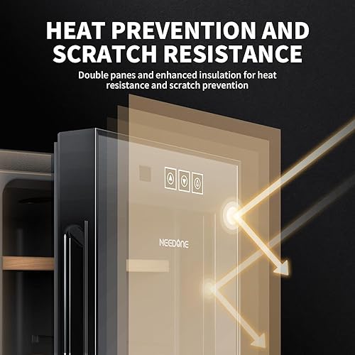 Miniatura 4 de NEEDONE Humidor eléctrico de 16 litros con sistema de control silencioso de calefacción y refrigeración, gabinete termostático para 100 unidades con