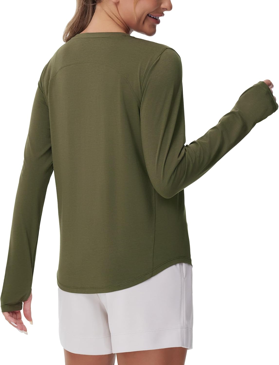 THE GYM PEOPLE Women's Long Sleeve Workout Shirts Athletic Crewneck Hiking Tops with Thumb Hole