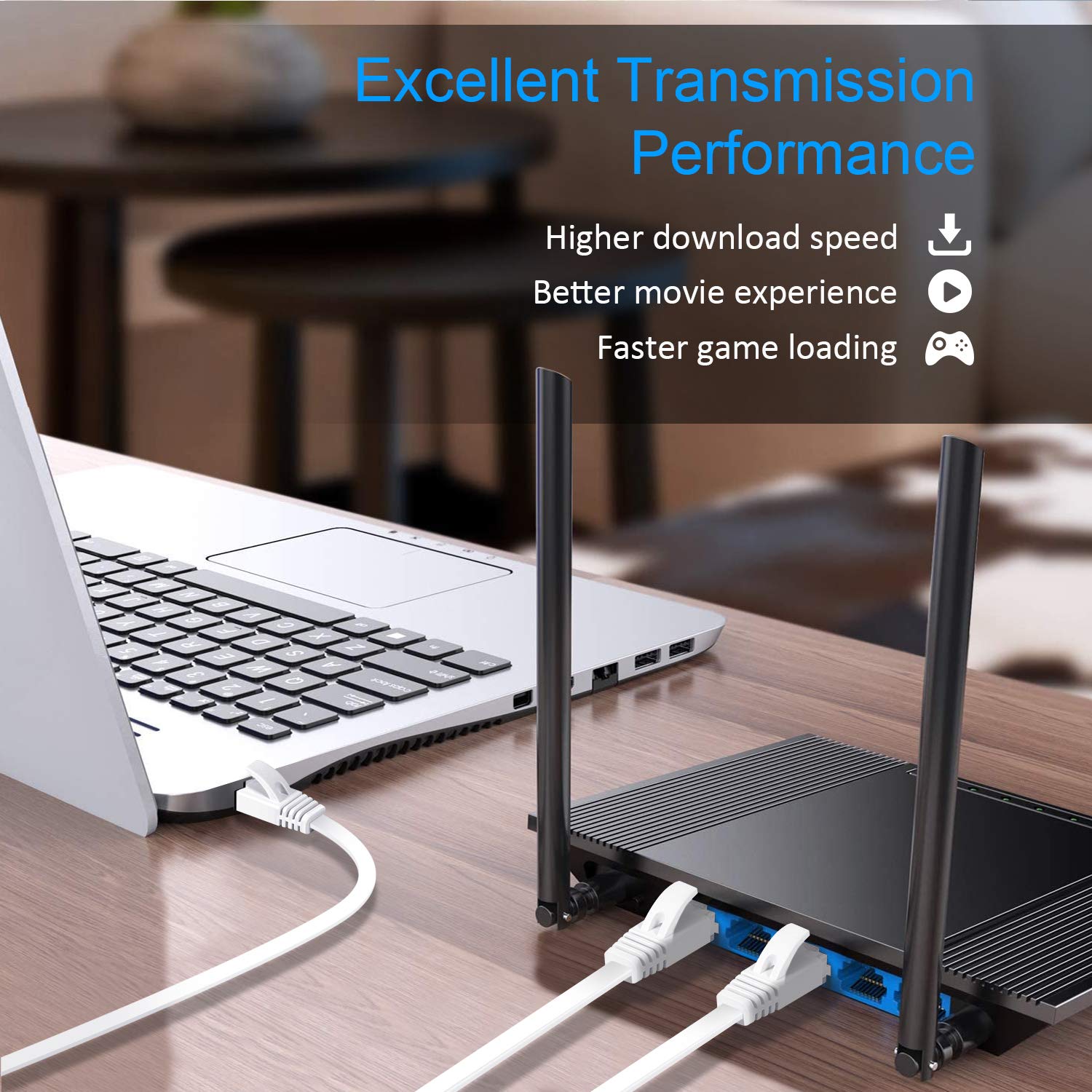 GLCON CAT 6 Cable 30m Long Cables High Speed 1000Mbps