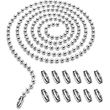 Ceiling Fan Pull Chain Extender, Premium 120" Ball Chain with 12 Connectors