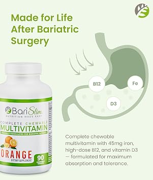 BariSlim Complete Chewable Bariatric Multivitamin Tablets - 90 Tablets