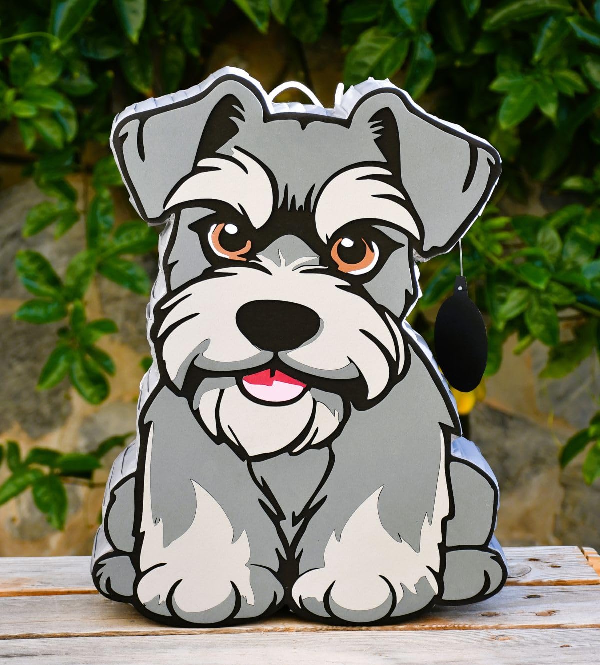 Piñata cumpleaños infantil hecha a mano Perrito Schnauzer (Grande 60x45x10 Centímetros)