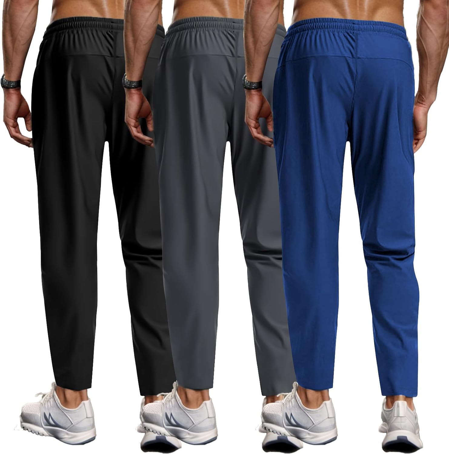 Men's Hiking Pants Quick-Dry Lightweight Sweatpants Outdoor Fishing Pants Water Resistant with Zipper Pockets - Image 2