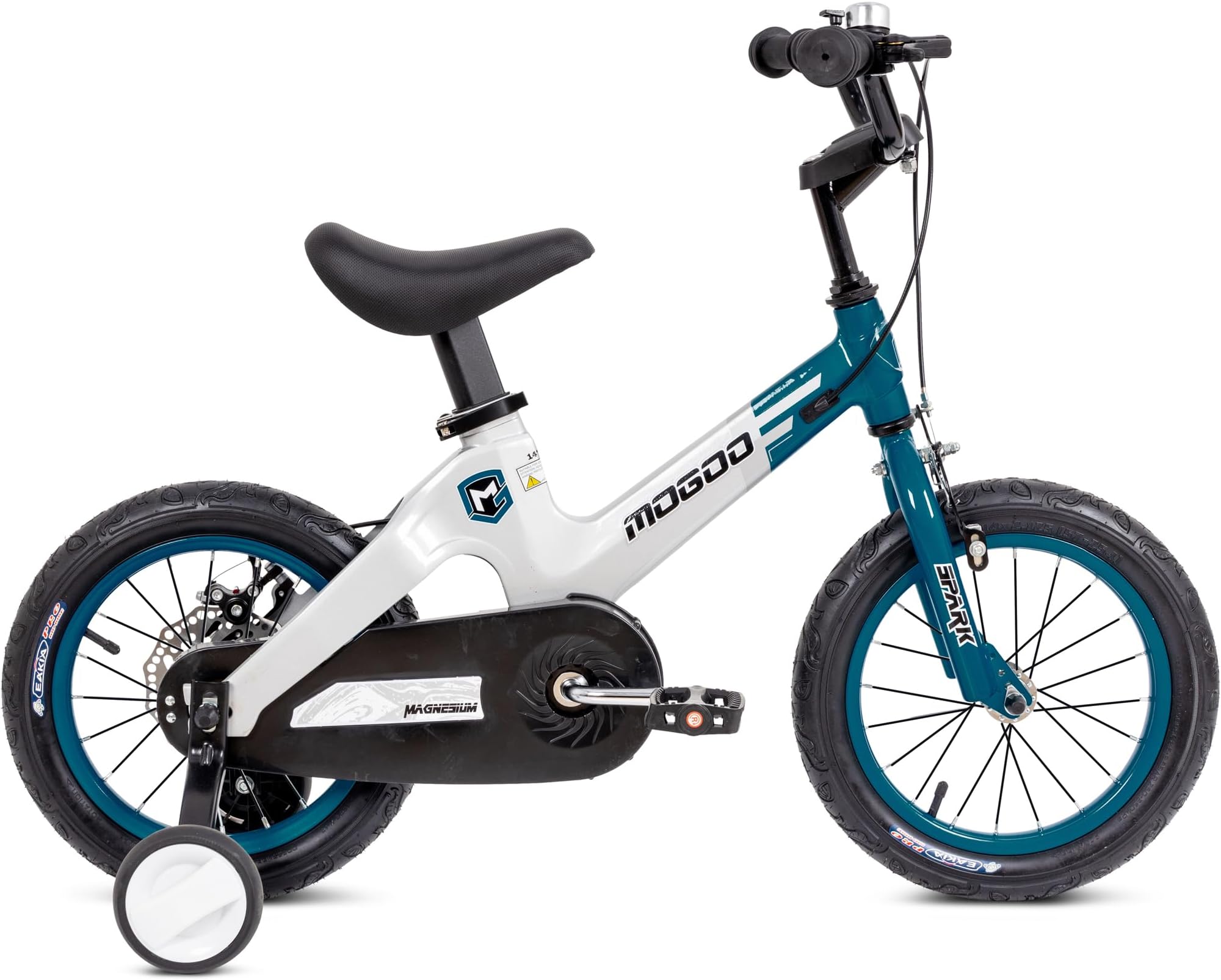 Mogoo Spark Kids Magnesium Alloy Bike for 2-8 Years Old Boys Girls, Adjustable Height, Disc Handbrakes, 12/14/16-Inch Bicycle w Training Wheels