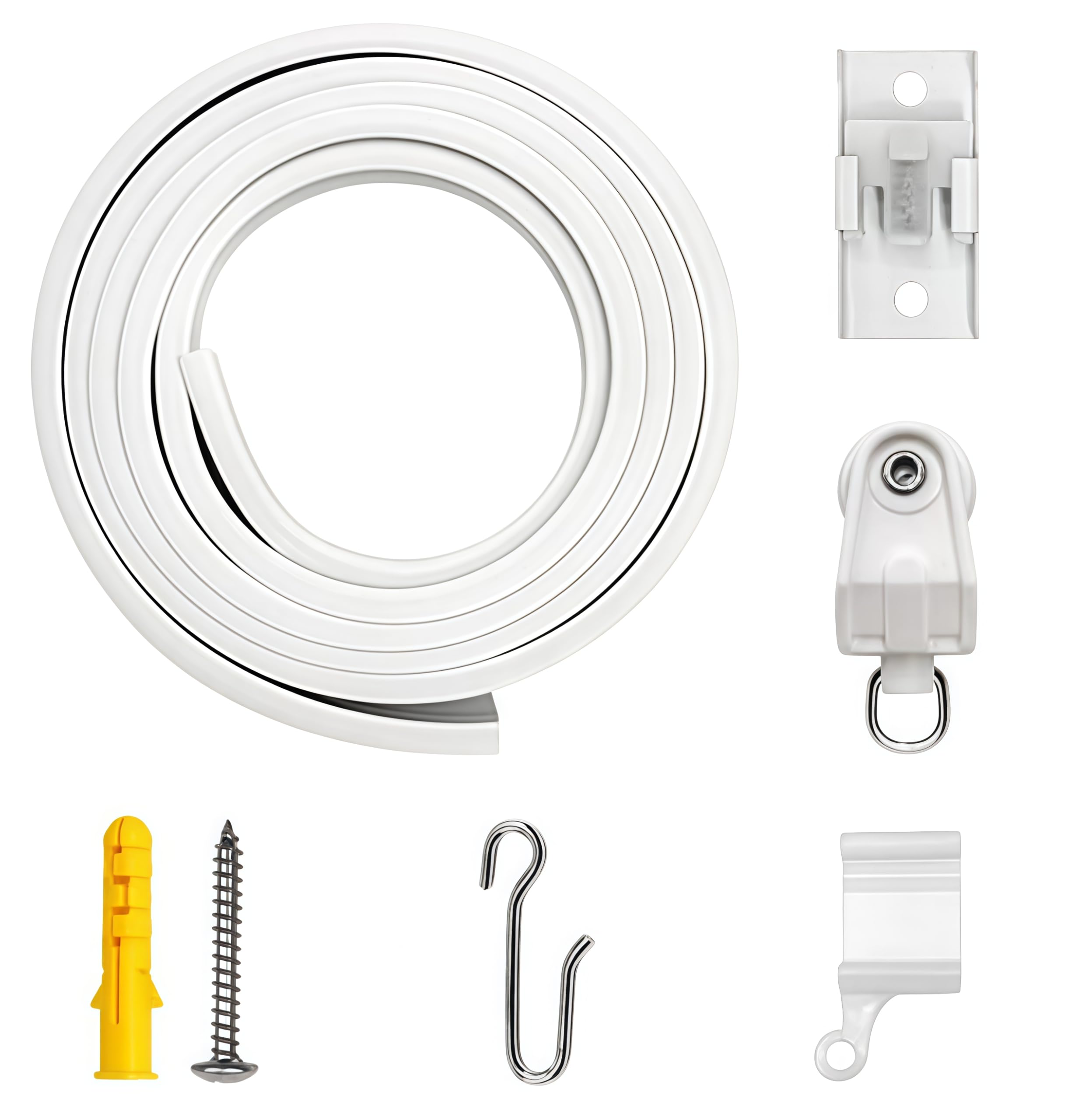 Adhesive Curtain Track Flexible Bendable Ceiling Tracks Are Suitable For Room Partitions Bay Windows(2-meter Curved Rail Kit)