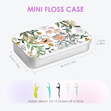 2Pack Travel Floss Picks Case, Refillable Portable Floss Pick Holder and Dispenser, Small Tin Box Containers.