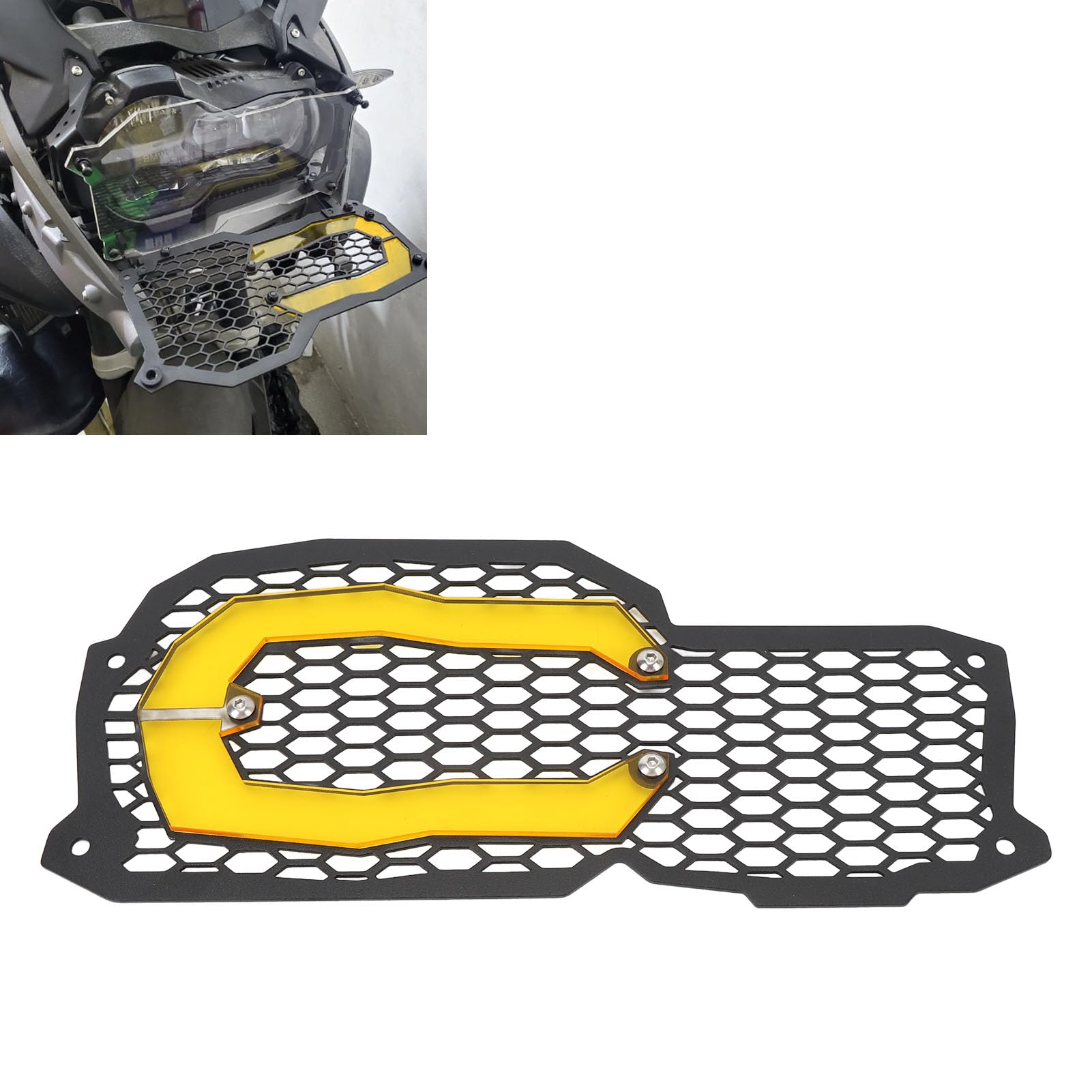 Osłona Reflektora Motocyklowego Pokrowiec Stal Nierdzewna (YELLOW)